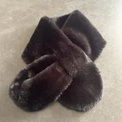 未使用　ファー　マフラー　黒色/ブラック　ネックウォーマー