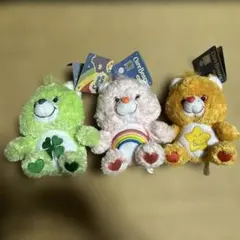 ケアベア ぬいぐるみセット (緑・ピンク・オレンジ)