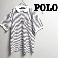 POLOポロ　半袖ポロシャツ　ボーダー　ストライプ　レギュラーカラー