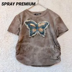 スプレイ Tシャツ 半袖 タイダイ柄 バタフライ ショート丈 Y2K 韓国