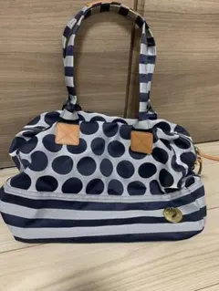 MILESTOドット&ストライプ2wayマザーズバッグ ボストンバッグ