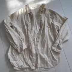 値下げ　ホワイトベージュ　コーデュロイシャツ