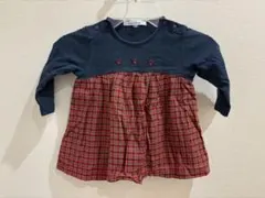 ファミリア　チュニック チェック柄 フリル トップス