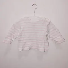 プチバトー　ピンク×ホワイト ボーダーカットソー