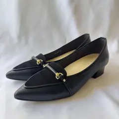 未使用級★LE TALONポインテッドビットローファー　ブラック23.5cm