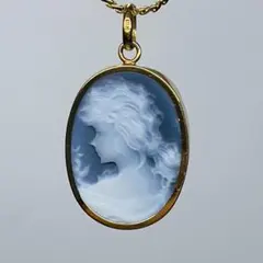 ★カメオ ブローチ K18 作者サイン刻印有《美品》★ ズーマーカスタムシート