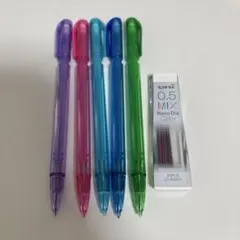 uni 0.5 MIX Nano Dia Color 5本セット　替え芯付き
