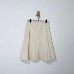 SPB 毛&カシミア混　プリーツスカート　アイボリー　裏地