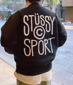 stussy sports varsity jacket スタジャン　極美品 stussy sports varsity jacket スタジャン 極美品 - メルカリ