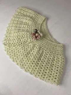 ハンドメイド　ネックウォーマー　スヌード　マフラー　取り外しブローチ付