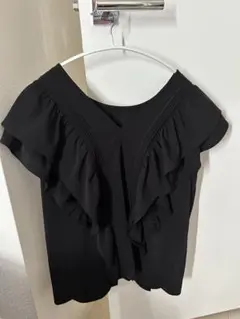 SNIDEL/ボリュームラッフル/フリルブラウス/プルオーバー/黒Ｆ