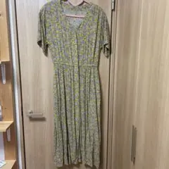 グローバルワーク　花柄　レーヨン ロング　ワンピース