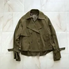 00’s fairygrunge 森ガール カーキショートトレンチジャケット
