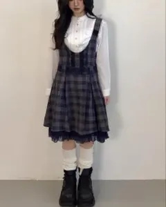 axes femmeジャンパースカート チェック柄 M アクシーズファム