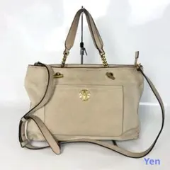 TORY BURCH トリーバーチ トートバッグ ベージュ チェーンショルダー