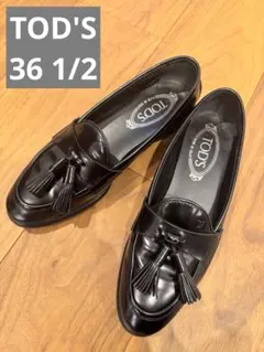 W456B トッズ ドライビングシューズ 36.5 約 23cm ブラック 2025年最新