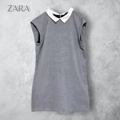 【ZARA ザラ】　千鳥格子柄　ワンピース　Lサイズ　フォーマル　モノトーン