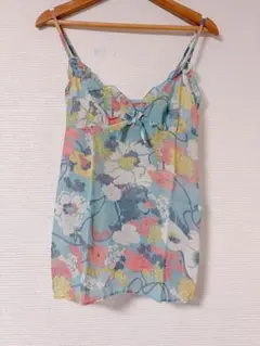 【出品6/30まで】花柄キャミソール 水色のサムネイル
