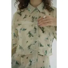 CLANE 新作 花柄シースルー長袖シャツ - メルカリ