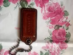 【送料無料】COACH ブラウンレザー チャーム６０ｘ２５ｃｍ