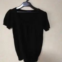his miss ブラック 半袖 ニット カットソー Mのサムネイル