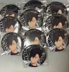 ハイキュー 黒尾鉄朗 缶バッジ　ビスケット缶バッジ　ホロ　10点