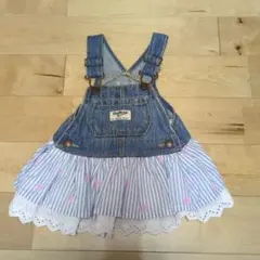 OshKosh デニムオーバーオールワンピース