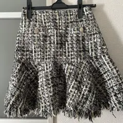 リリーブラウン ツイードフリンジミニスカート