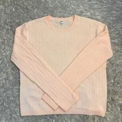 UNIQLO ケーブルニット ピンク Mサイズ