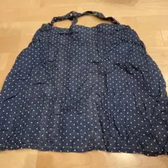 ☆美品☆ ネイビー デニム調 ドット柄 授乳ケープ 巾着付き