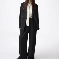 【完売品】GU ラップスラックス ブラック XSワイドパンツフォーマルカジュアル