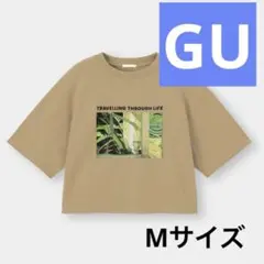 GU クロップドグラフィックT 5分袖　ジーユー　M Tシャツ　トップス