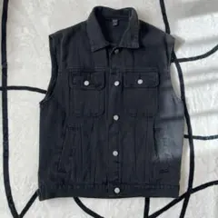DAZY ブラックデニムベストジャケット Mサイズ