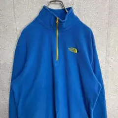 ノースフェイス　刺繍ロゴ　ハーフジップフリース　L