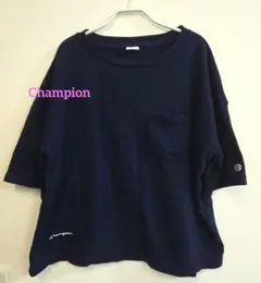 Champion ネイビー Tシャツ ポケット付き　Ｌサイズ