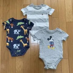 GAP★mickey・ブラナンベア・動物★春夏半袖ロンパース3枚セット
