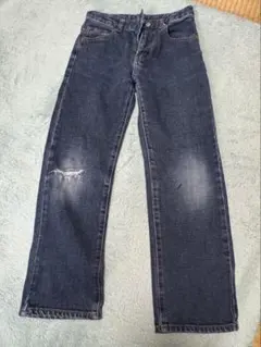 ダークブルー ストレートレッグジーンズ