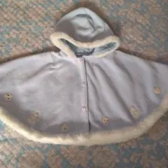 ファミリア　ポンチョ　ケープ　ブルー系　青系　60　70　80　90