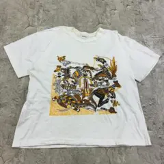 アートプリント　オーストラリア柄　アニマル　Tシャツ　XXL　白　古着のサムネイル