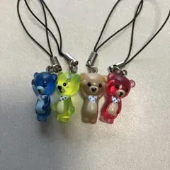 カラフルクマ型ストラップ4個セット