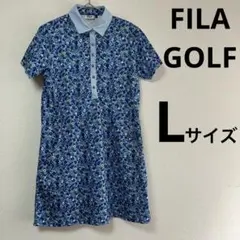 FILA GOLF フィラゴルフ 半袖ポロワンピース 花柄 Lサイズ