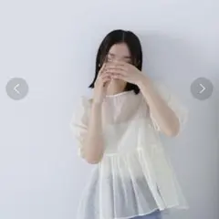 NATURAL BEAUTY BASIC シアージャガードペプラムブラウス Fのサムネイル