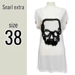 スナールエクストラ Tシャツ（M相当）ロング丈 ドクロ スカル ビッグ 個性的のサムネイル