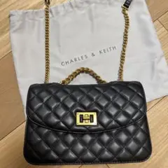 CHARLES & KEITH ブラック ショルダーバッグ チェーン