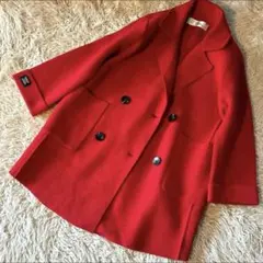 ヴィンテージ　昭和　レトロ　ウール　カシミヤ　赤　レッド　　ジャケット　コート