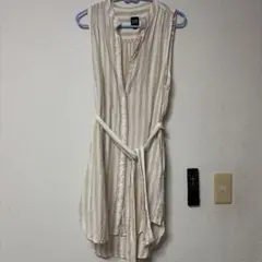 GAP ストライプ柄 ノースリーブ シャツワンピース