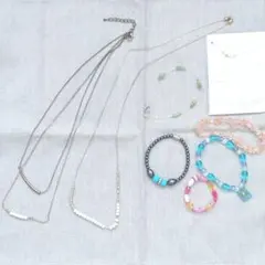 アクセサリー　ネックレス&ブレスレット8点セット