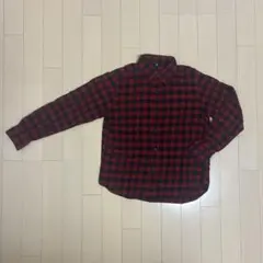 UNIQLO キッズ 長袖シャツ 140 赤黒チェック