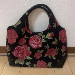 Think Beet! バラ刺繍 ハンドバッグ