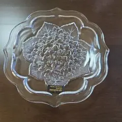 ガラス皿 花柄 プレート 透明 直径約20cm - メルカリ